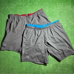 ARCTERYX Black Blue RedSz Medium Mens Athletic Shorts 2 Pair